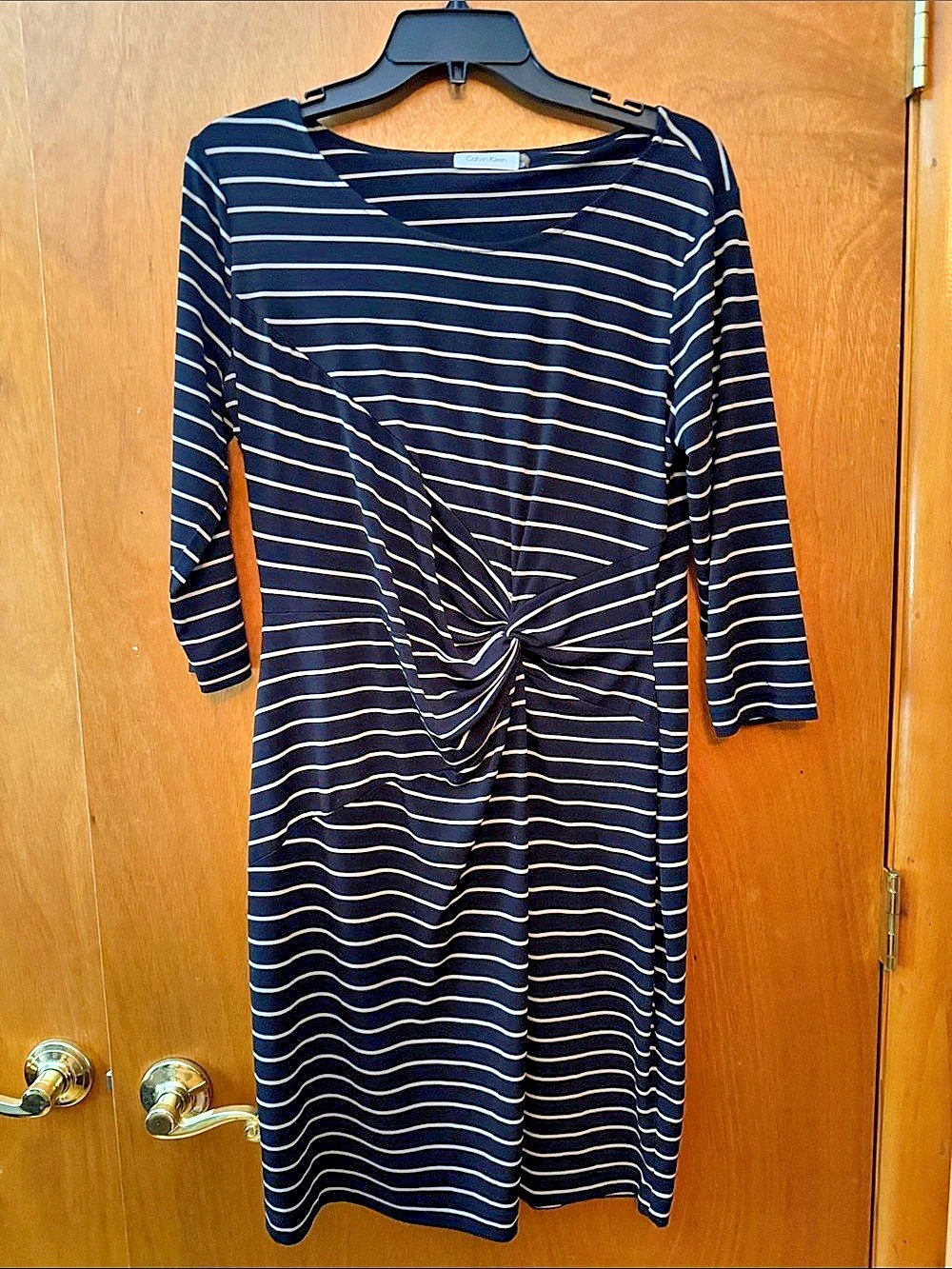 Calvin Klein Striped Ruched Mini Dress Size 12